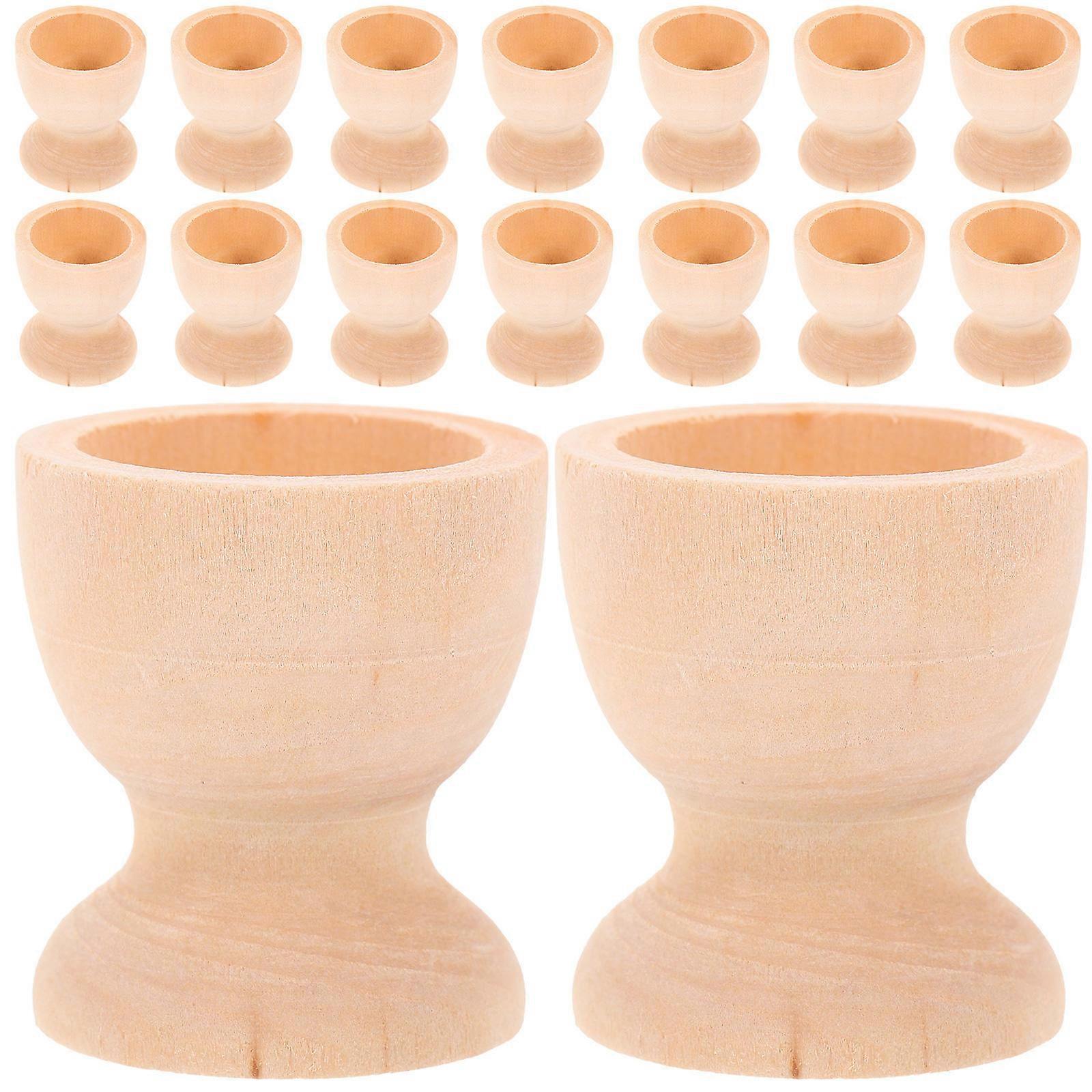 Wooden Egg Holder for Easter Crafting with 32Pcs Wood Egg Stands