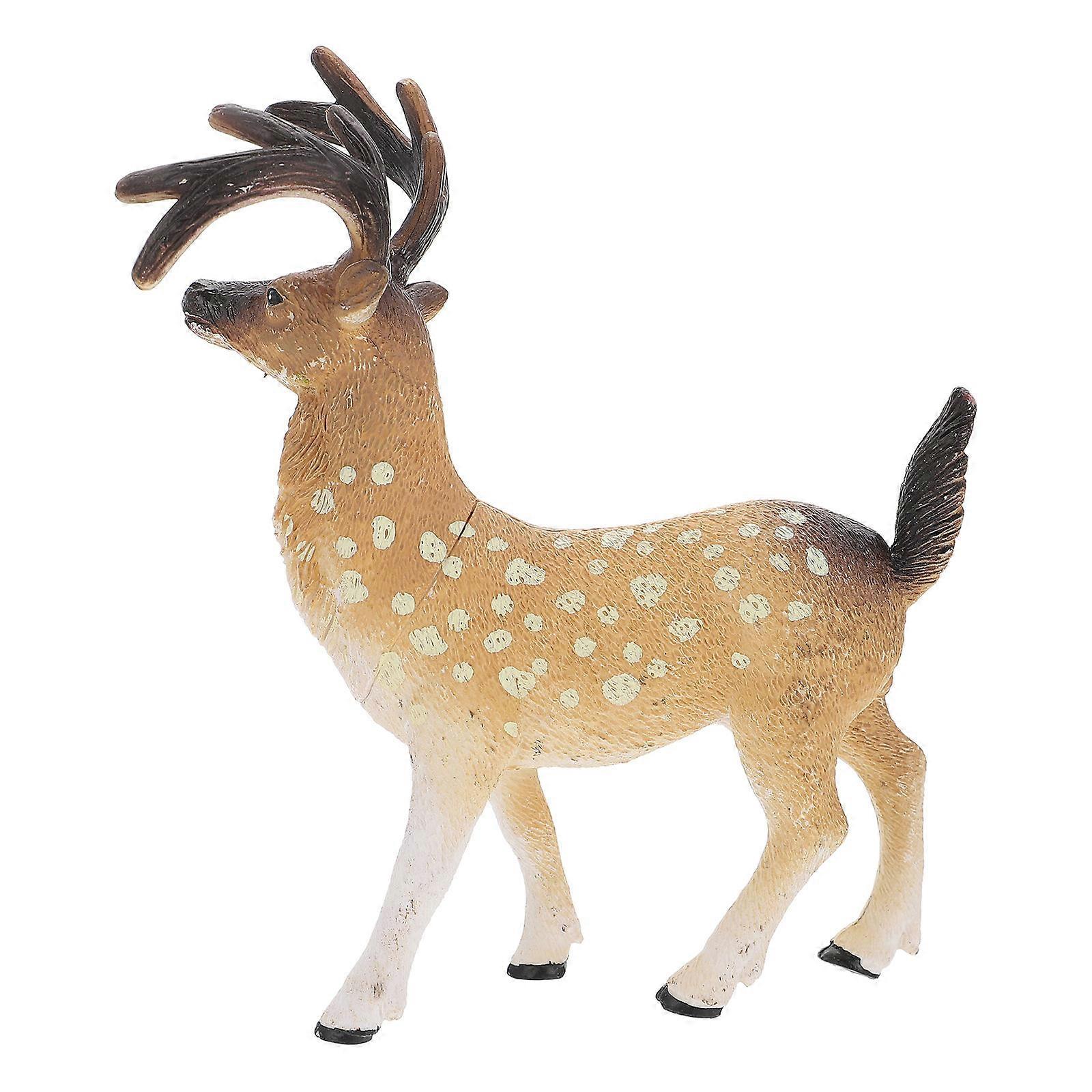 Plastic Deer Shaped Model for Decor 2Pcs White-Tailed Deer Home Adornment