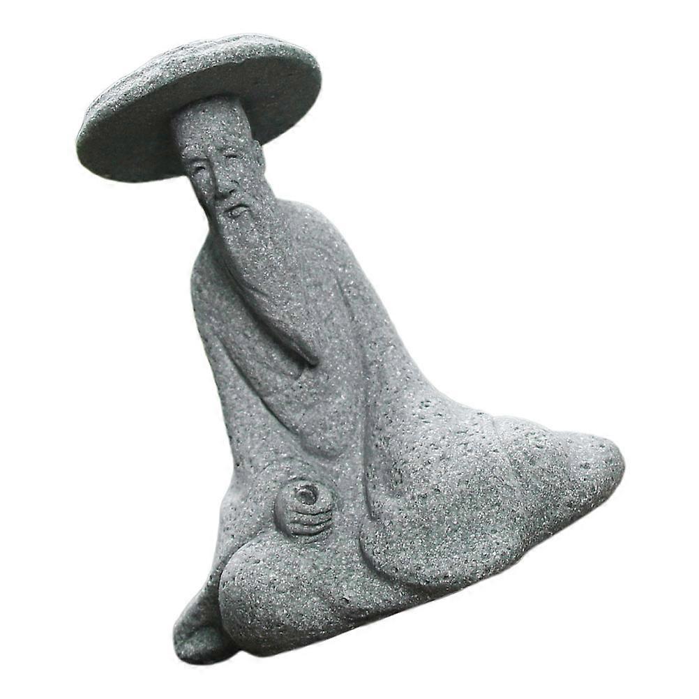 Fishing Elder Shape Garden Decor Miniature for Landscaping Prop 3Pcs