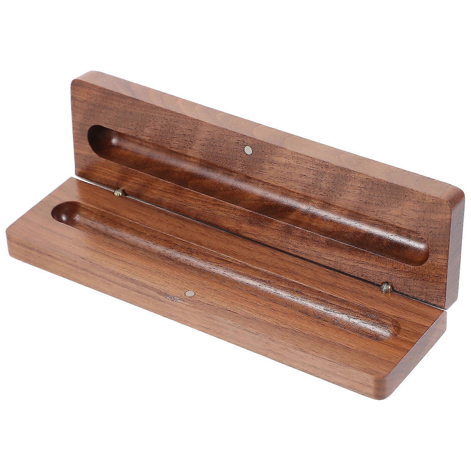 Single Pen Holder Elegant Pen Display Pen Case Desk Pen Stand Business Events 18.50X5.50X2.50CM Wood Material 1Pcs