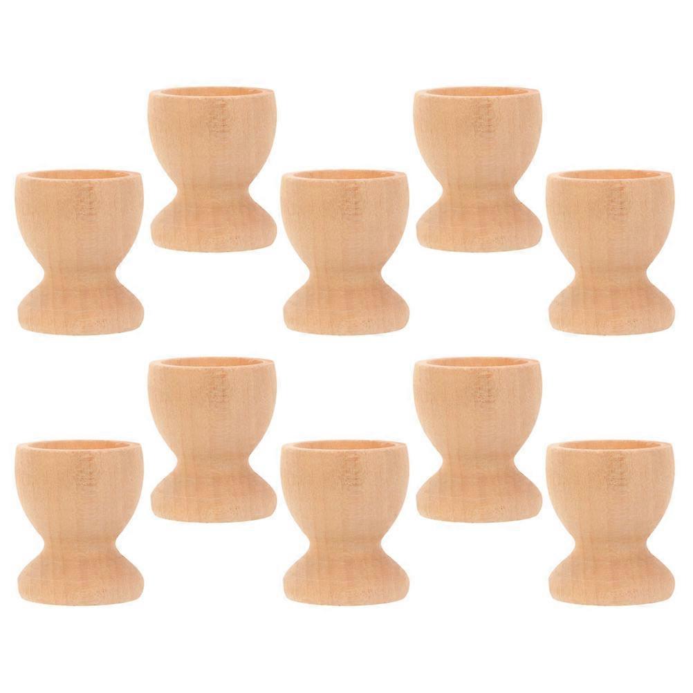 DIY Wooden Egg Cup Holders for Egg Display 50Pcs Khaki Wood Stand Set