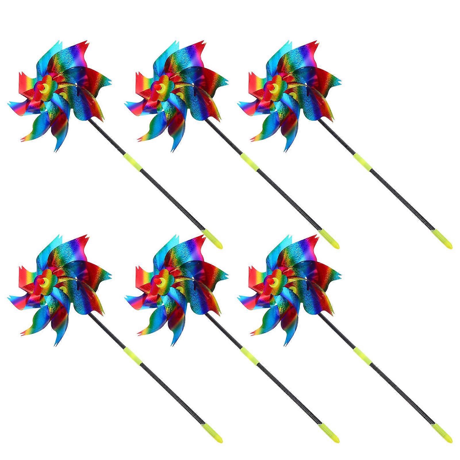 Outdoor Reflective Wind Spinner Yard Pinwheels for Bird Scaring 24Pcs