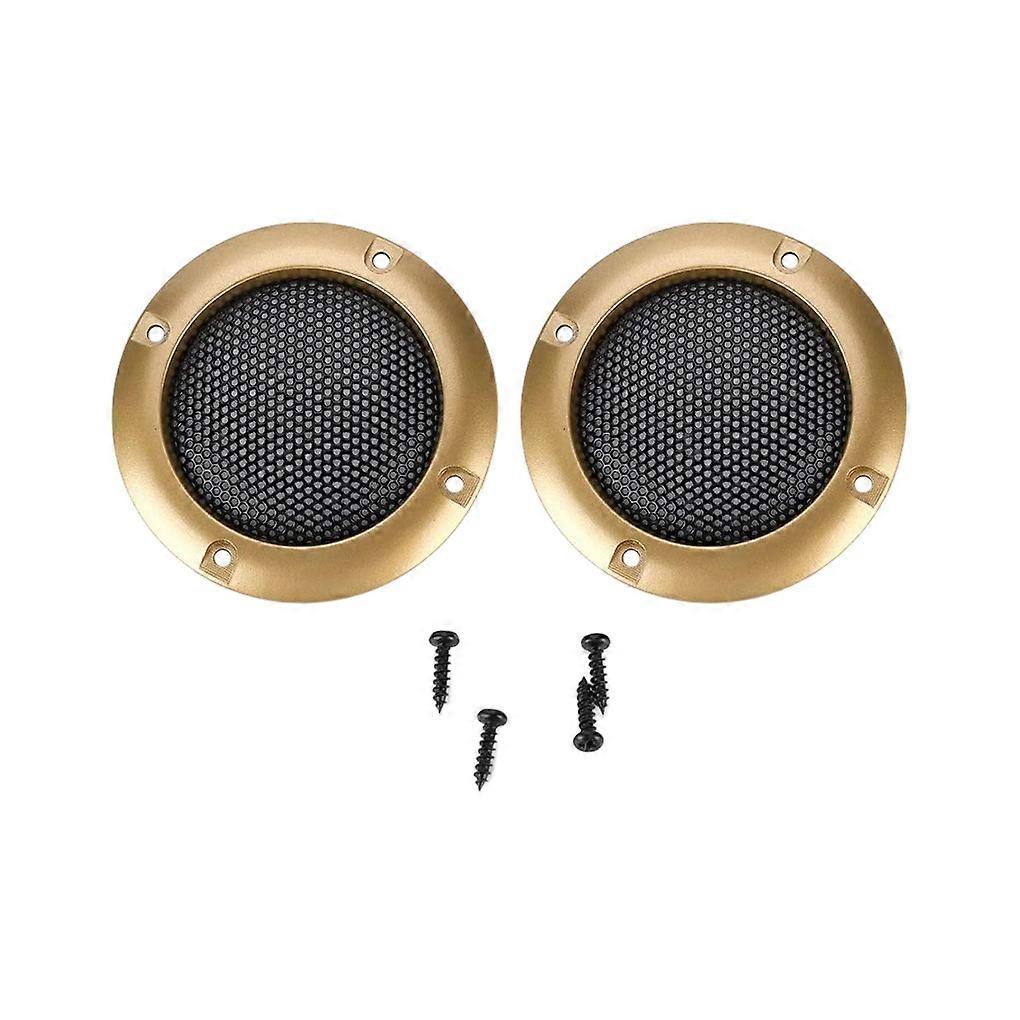 2Pcs Speaker Net Cover Car Subwoofer Mesh Enclosure Protective Grille Circle