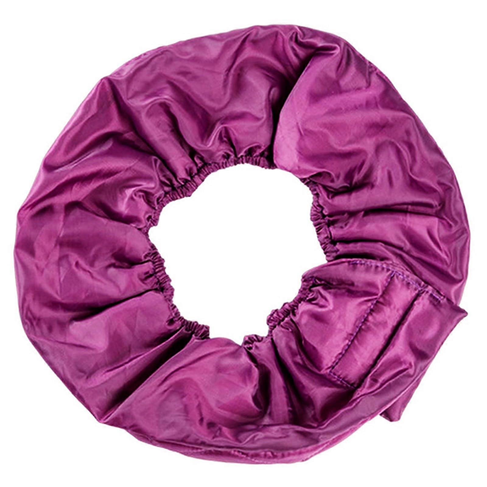 Big Shower Caps Elastic Band Waterproof Cap Adjustable DoubleSided Reusable Oversized Bonnet For Long Thick Hair Purple