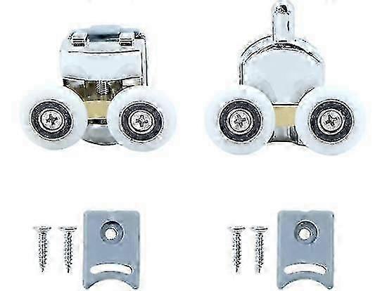 Shower Door Rollers - Plastic Door Wheels, For Diy 4-6Mm Glass, 23Mm Diameter Roller Replacement(1 Upper Rollers And 1 Lower Rollers)