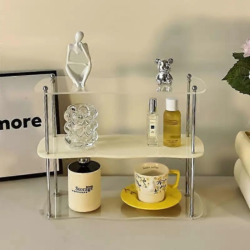 Removable Acrylic Tabletop Rack- Stylish Modern Design for Organizing Cup and Perfumes, Makeup Display Stand Desktop Organizer