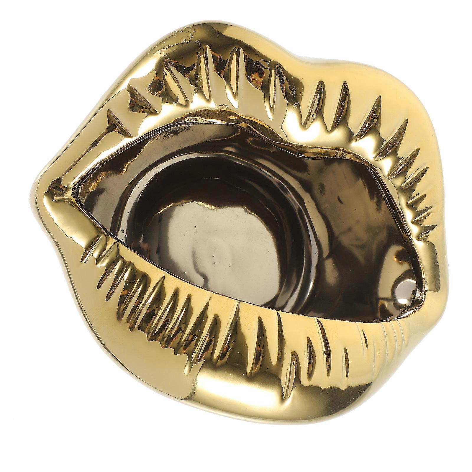 Lip Ceramic Ashtray for Table Decor 4Pcs Creative Home Ashtrays