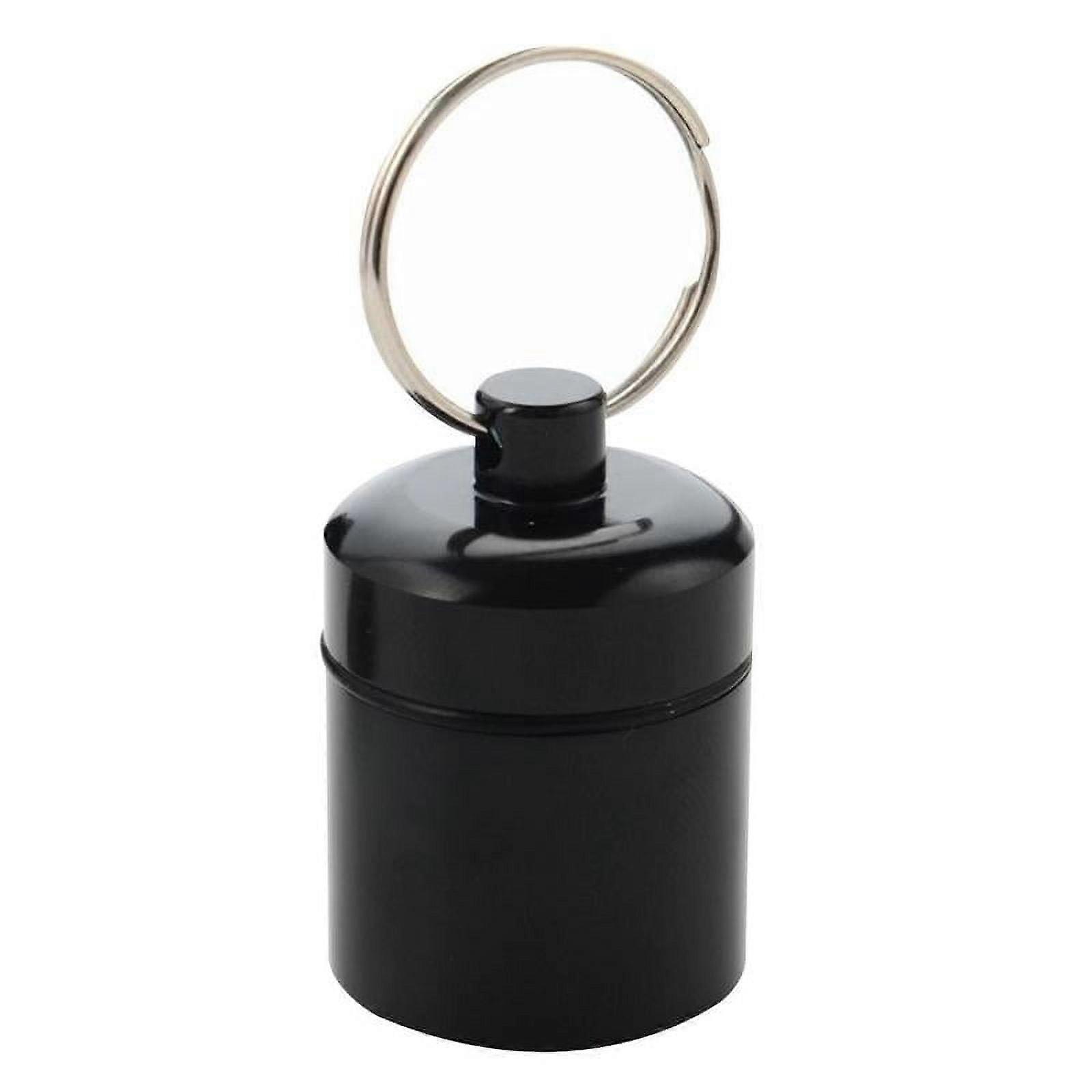 Mini Waterproof Metal Medicine Pill Box Case Bottle Holder Container Keychain