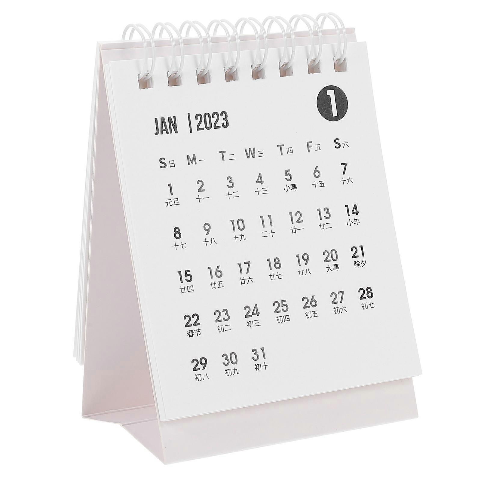 Tiny Desk Calendar White for Decor 4Pcs Mini Small Calendar Adorn