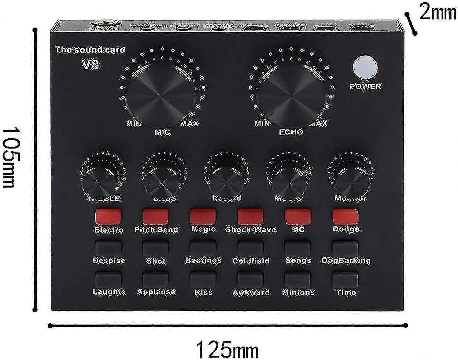 V8 Sound Card, Microphone, Computer, Mobile Phone, Ipad, Ps4 Voice Cha