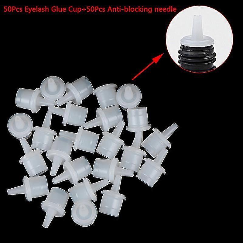 50pcs Eyelash Extension Adhesive Glue Plug Cup Gluefalse Eyelash Extension Tools