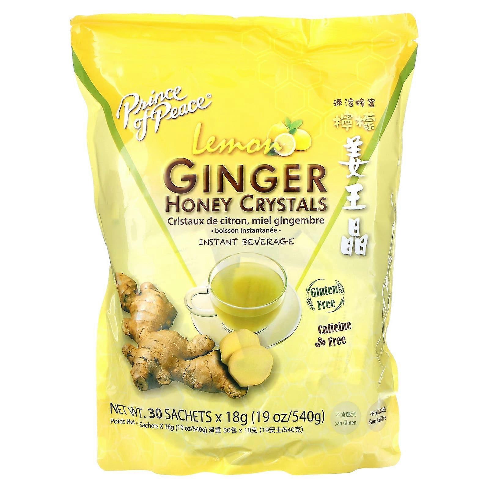 Ginger Honey Crystals, Lemon, Caffeine Free, 30 Sachets, 18 g Each
