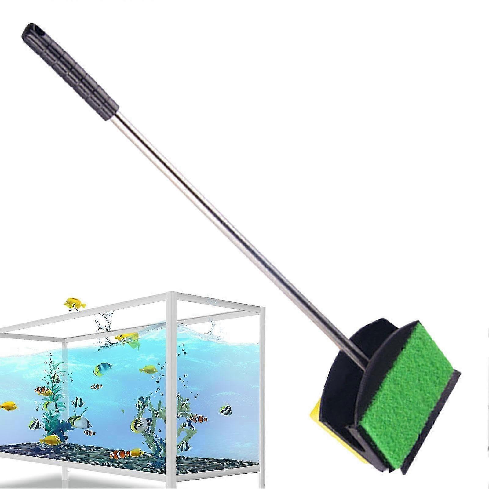 25-26 Aquarium Brush, Algae Scraper, Double Sided Cleaning Brush with Long Handle Size M