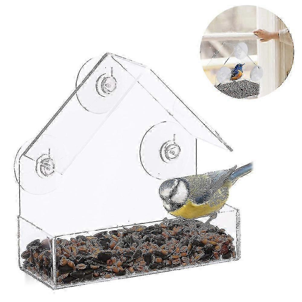 Window Bird Feeder For Outside With Strong Suction Cups For Finches
