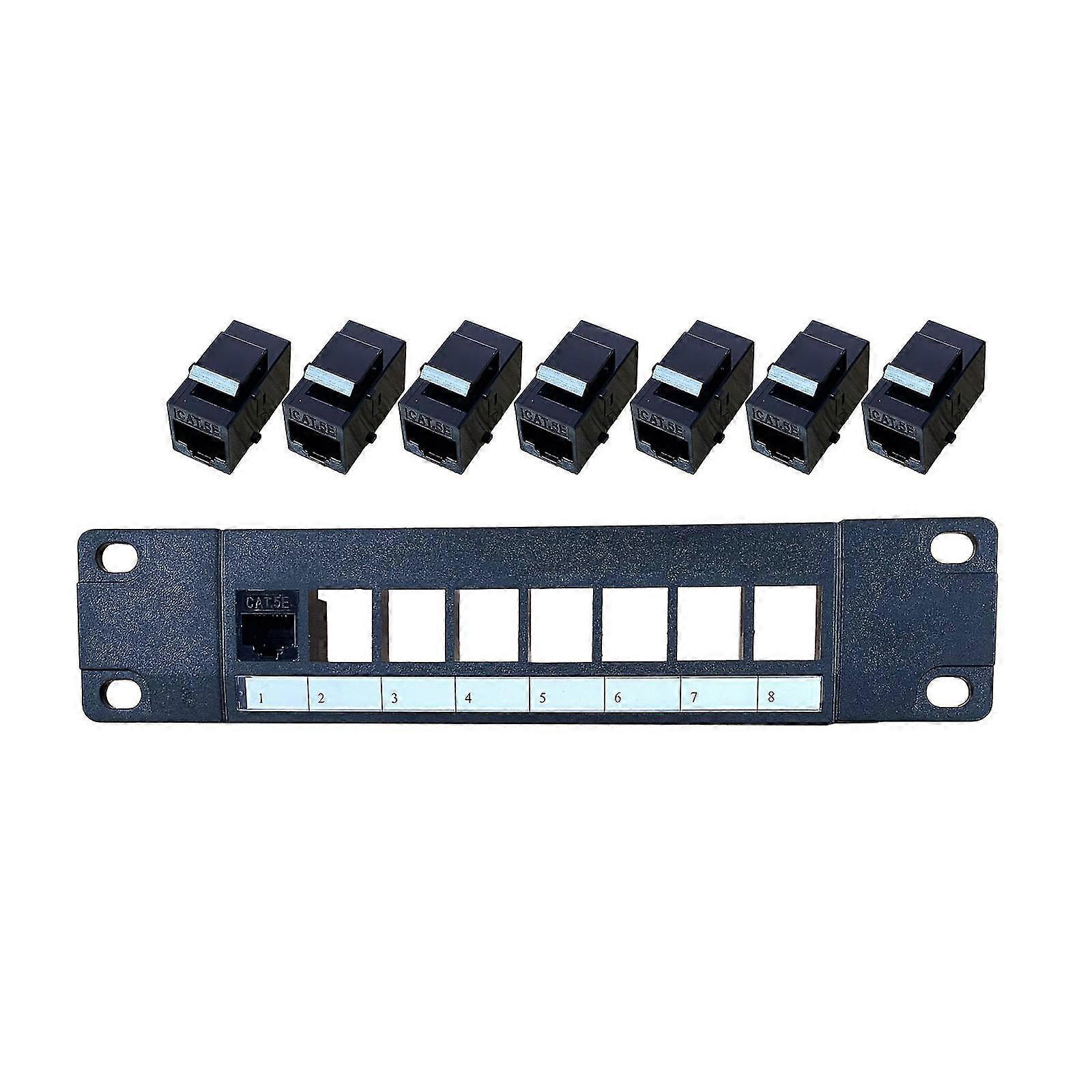 8 Port CAT5e Wallmount Patch Panel 10G Support 1U Network Patch Panel UTP 25-26