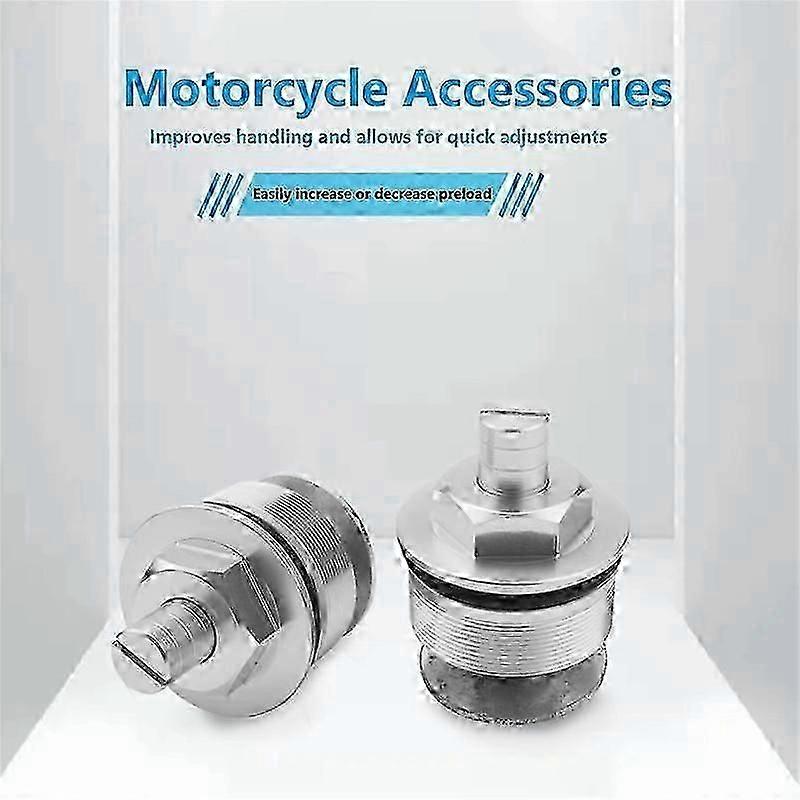 41MM Motorcycle Front Screw Fork Cover Cap Preload Adjusters for CB400(Silver)