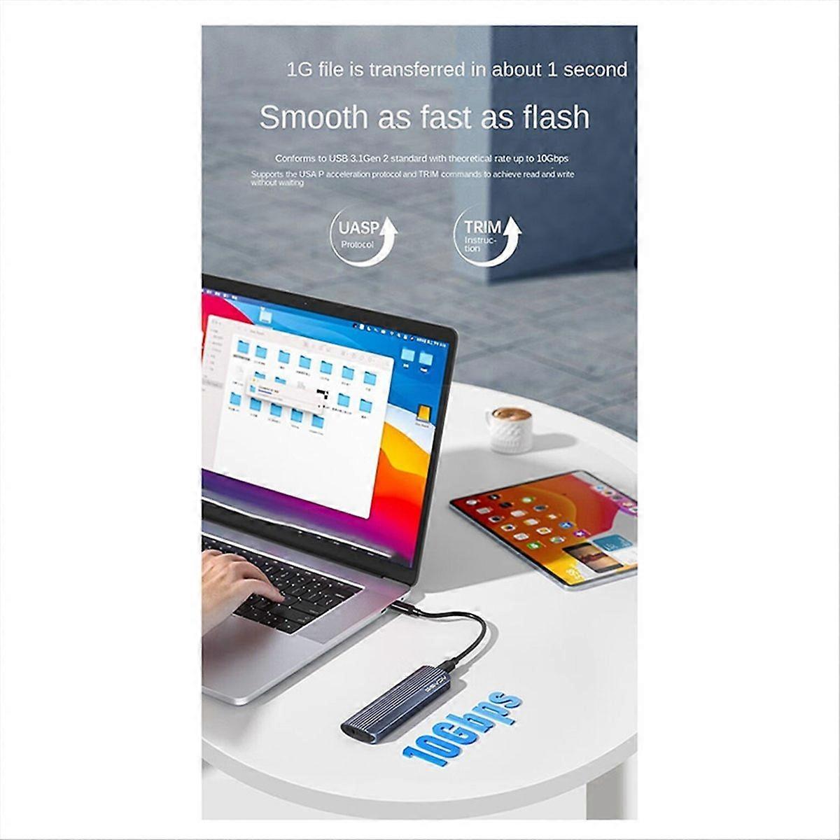  M2 SSD Case M.2 NVMe SATA SSD Enclosure Adapter 10Gbps Type-C