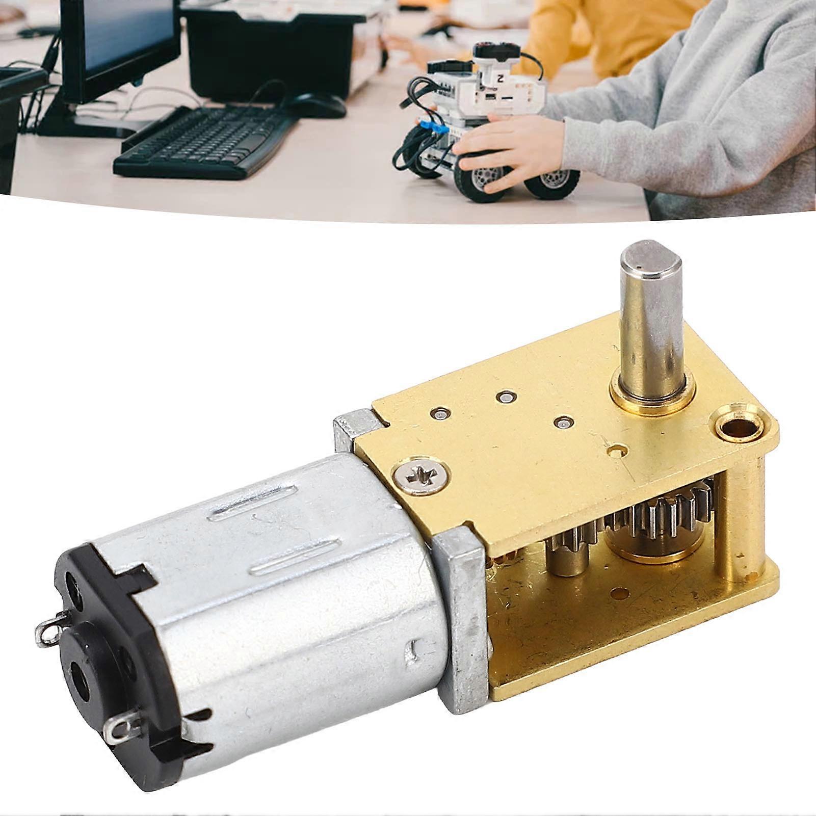 DC6V Single Shaft Worm Gear Motor with Fixing Base Micro DC Gear Brush Speed Reduction Motor 68RMP(1:118 Reduction Ratio) 