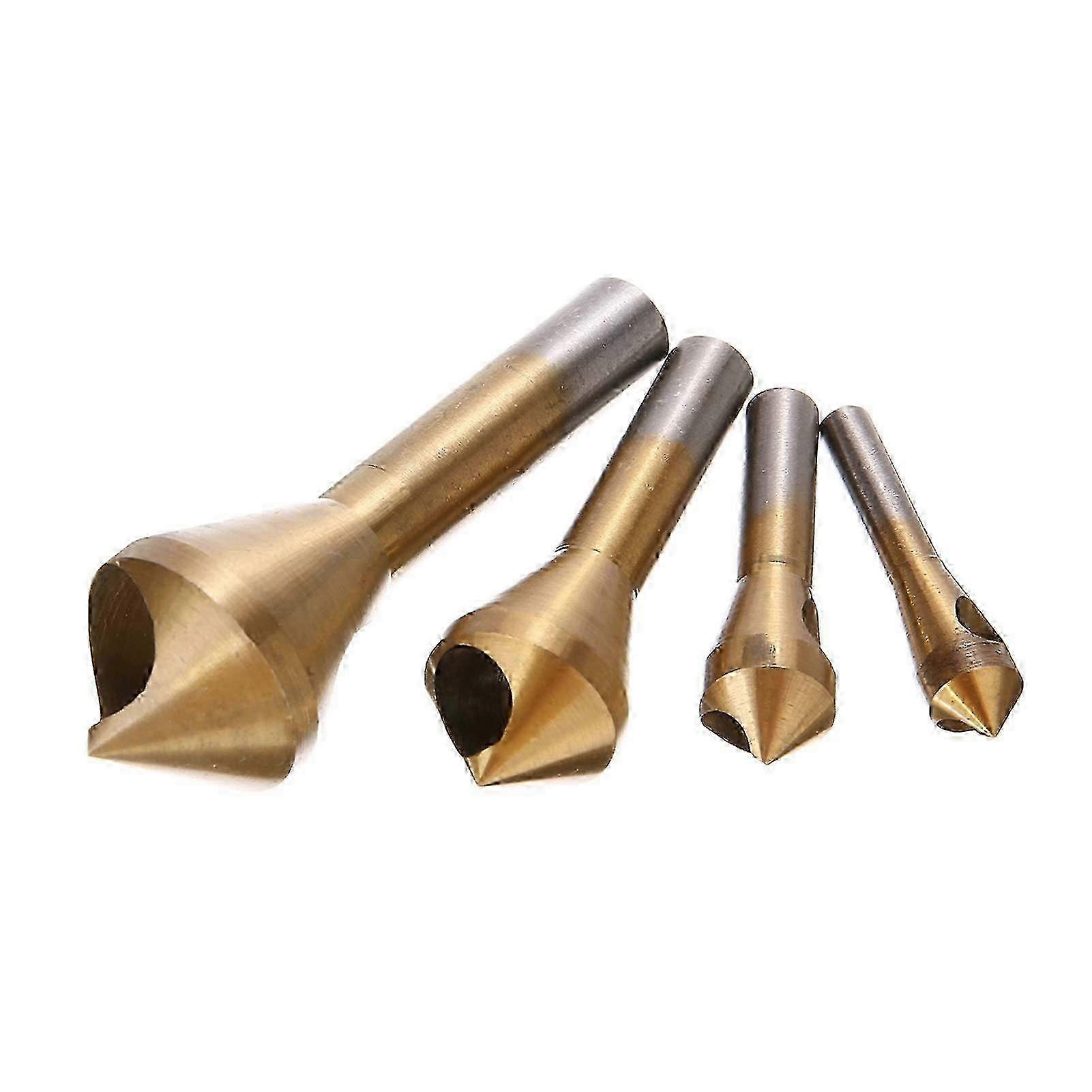 Surface Milling Cutter 4 Pieces/set Of HSS Titanium Coated Counterbore Deburring Drill Bits miao4