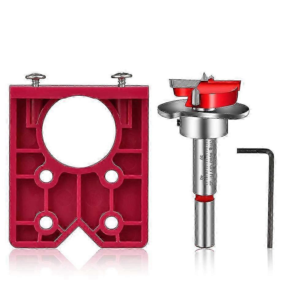 35mm Concealed Hinge Jig Drill Guide with Bit Positioner for Door Furniture Woodworking