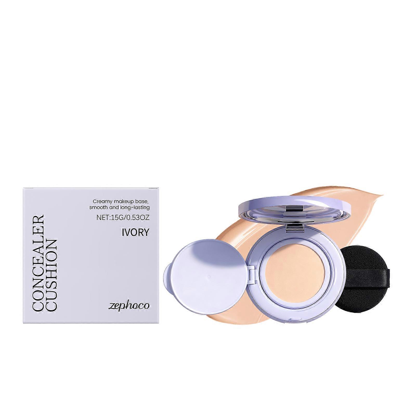 Zephoco Ivory White Concealer Cushion Is Naturally Light, Thin And Fits Well, Enhancing Skin Tone, Hydrating And Moisturizing With A Matte Finish