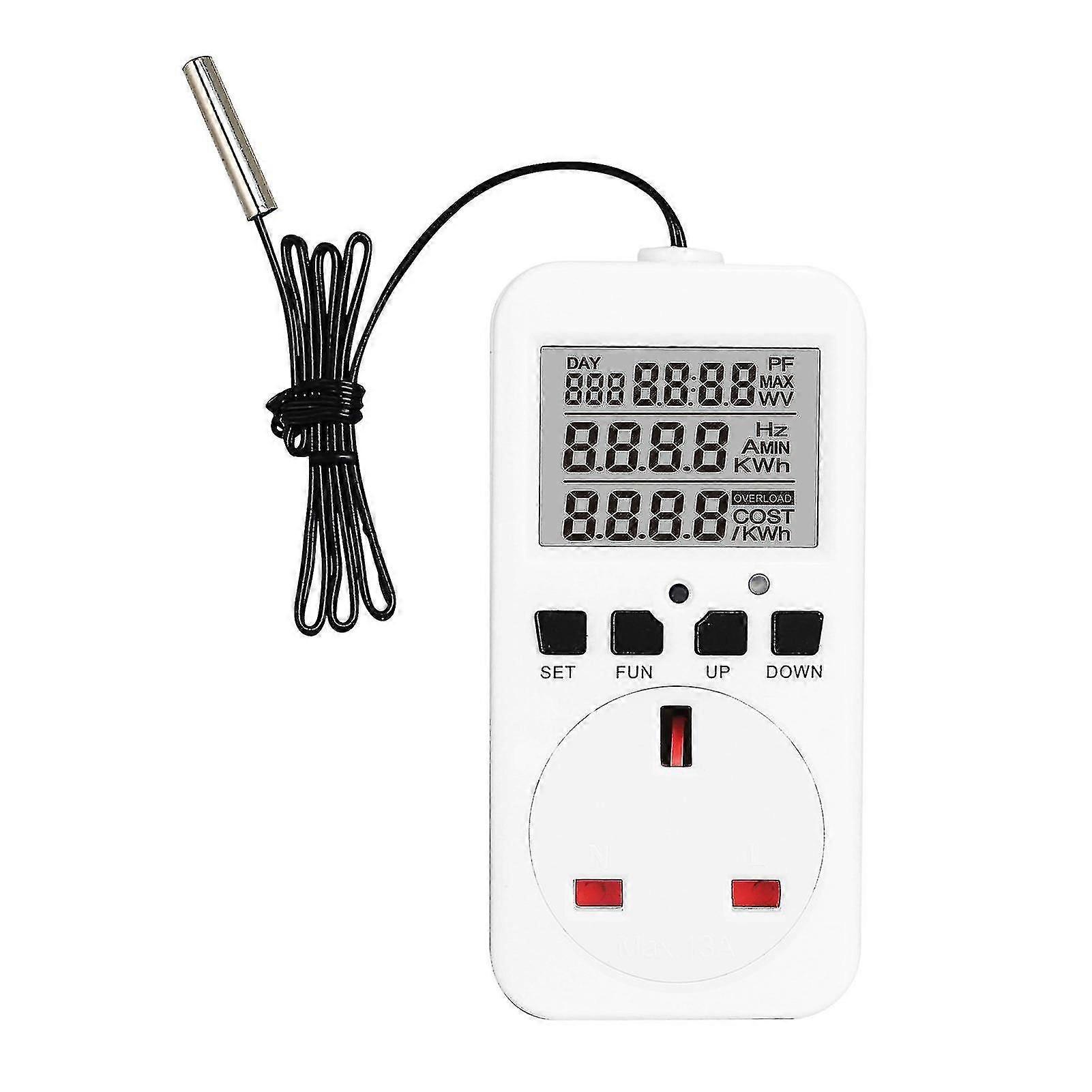 Digital Thermostat Plug Socket Reptile Temperature Controller Outlet Plug 230V 16A Heating Cooling