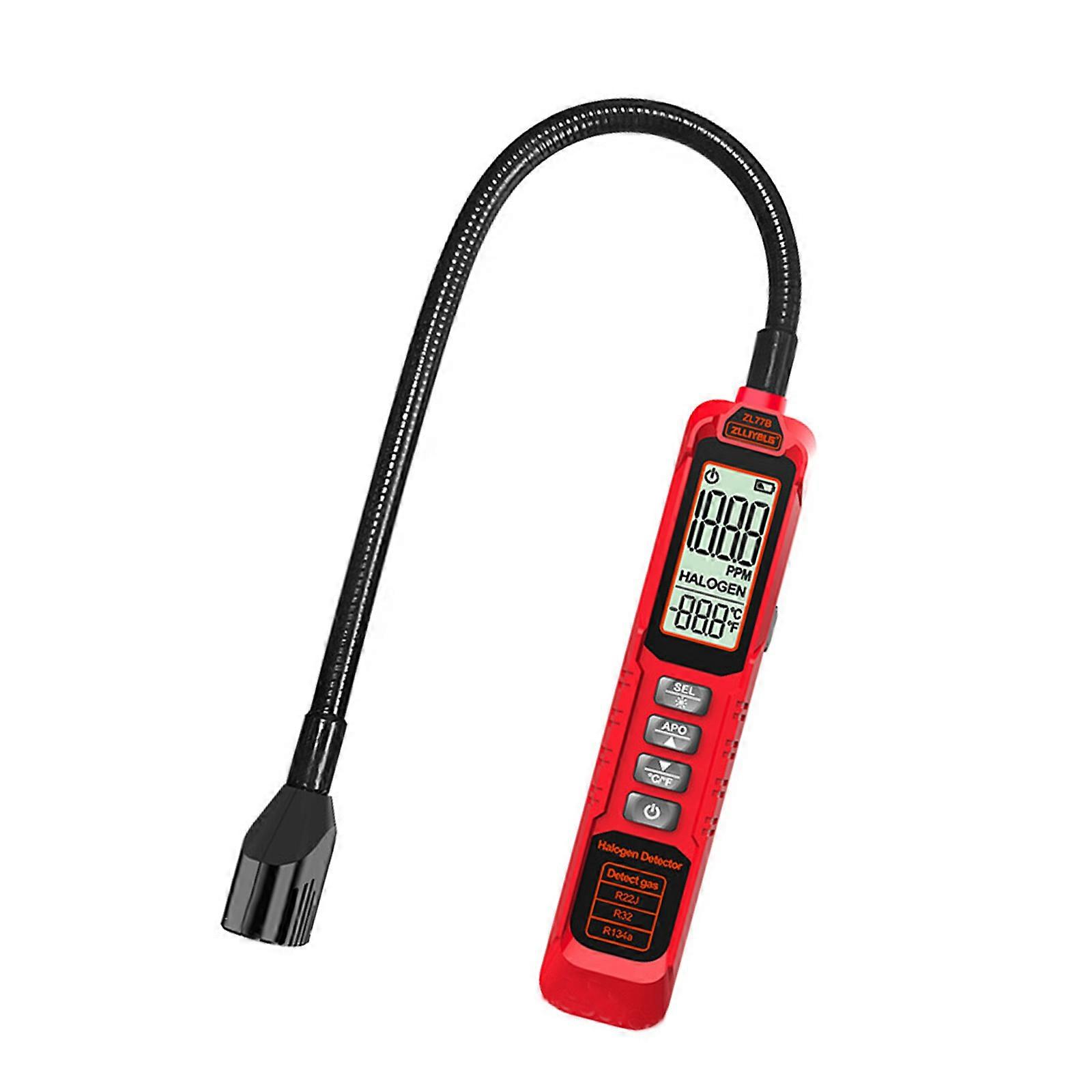 CFCs HCFCs Gas Tester Leak Detector 0-1000PPM Halogen Leak Tester HVAC Leak Detector Multicolor