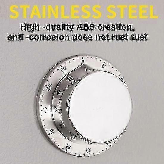 Mechanical Timer Manual Magnetic No Battery Required Round 60 Minute Visual Countdown Stainless Steel Cooking Student Study Timer Kitchen Ga