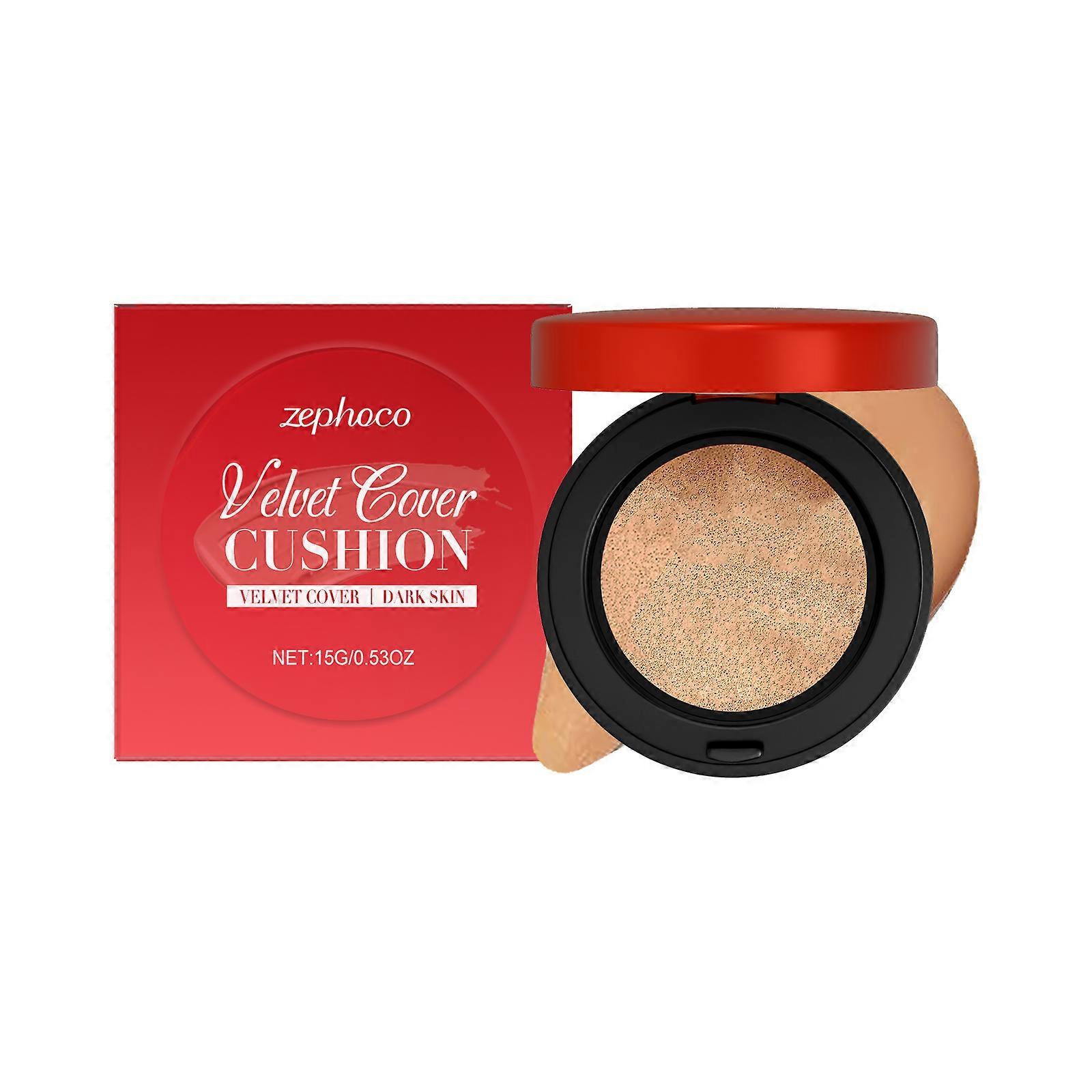 Deep skin tone moisturizing concealer cushion with velvety texture, natural base makeup, lightweight and adheres well without creasing.