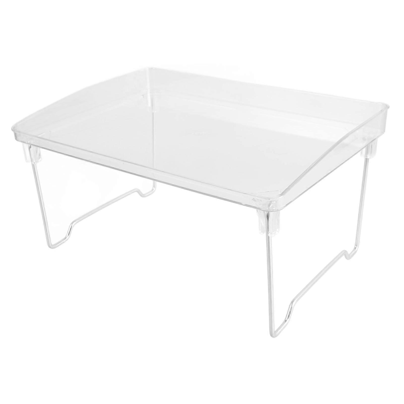 Foldable Desktop Storage Shelf With Raised Edges Multipurpose Rack For Kitchen Office Organization SpaceSaving Compact