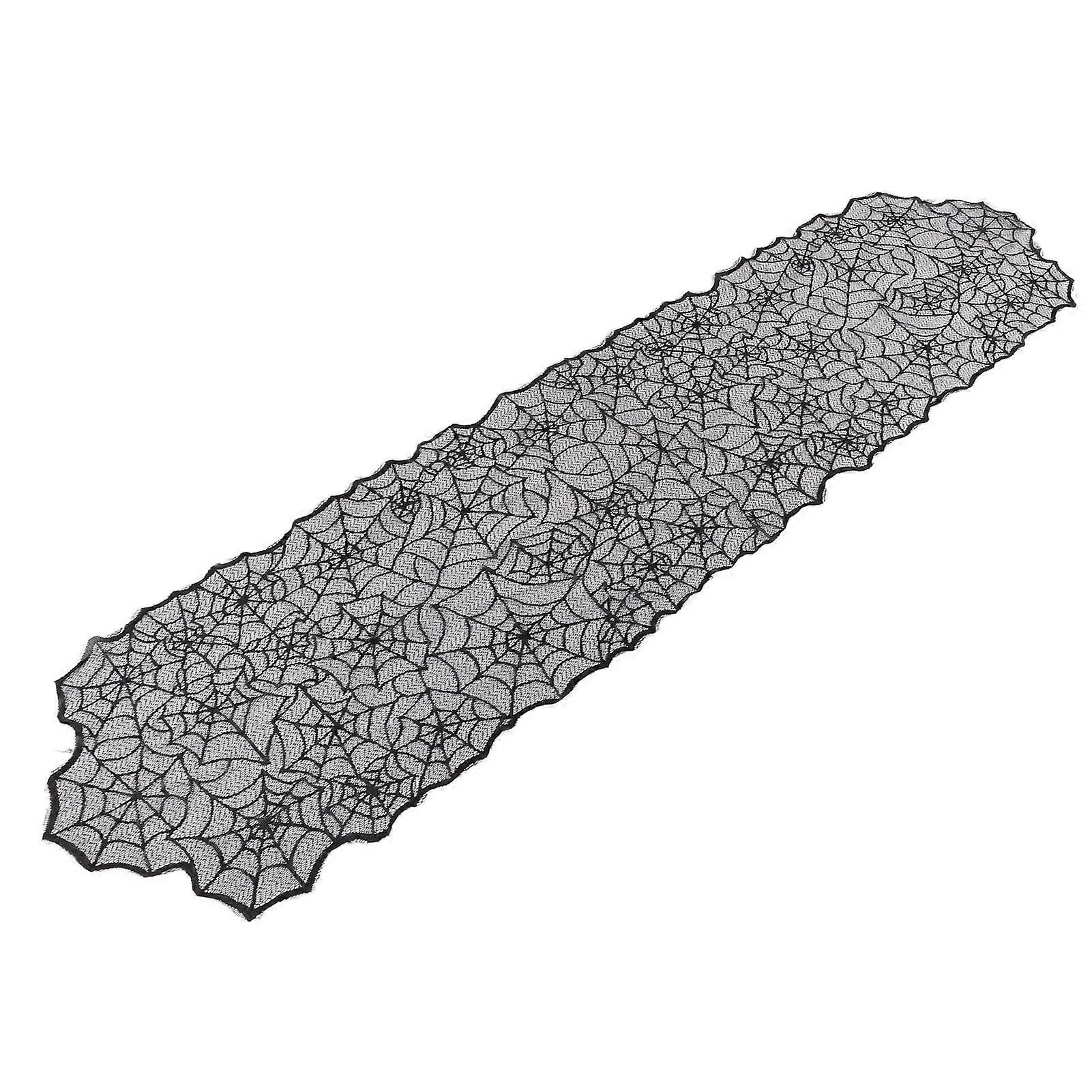 Decorative Tablecloth Spider Web Pattern Vintage Halloween Decoration Long Table Cloth 200*50cm/78*20inch