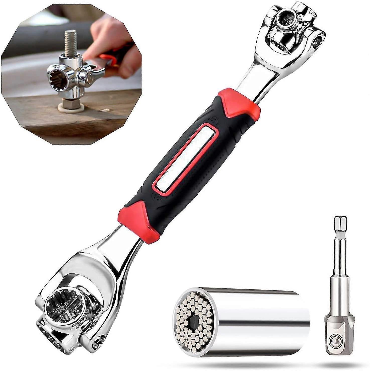Multi-function Socket Wrench, 52 Tools In 1 Universal Multi-tool Socket Wrench1pc-red