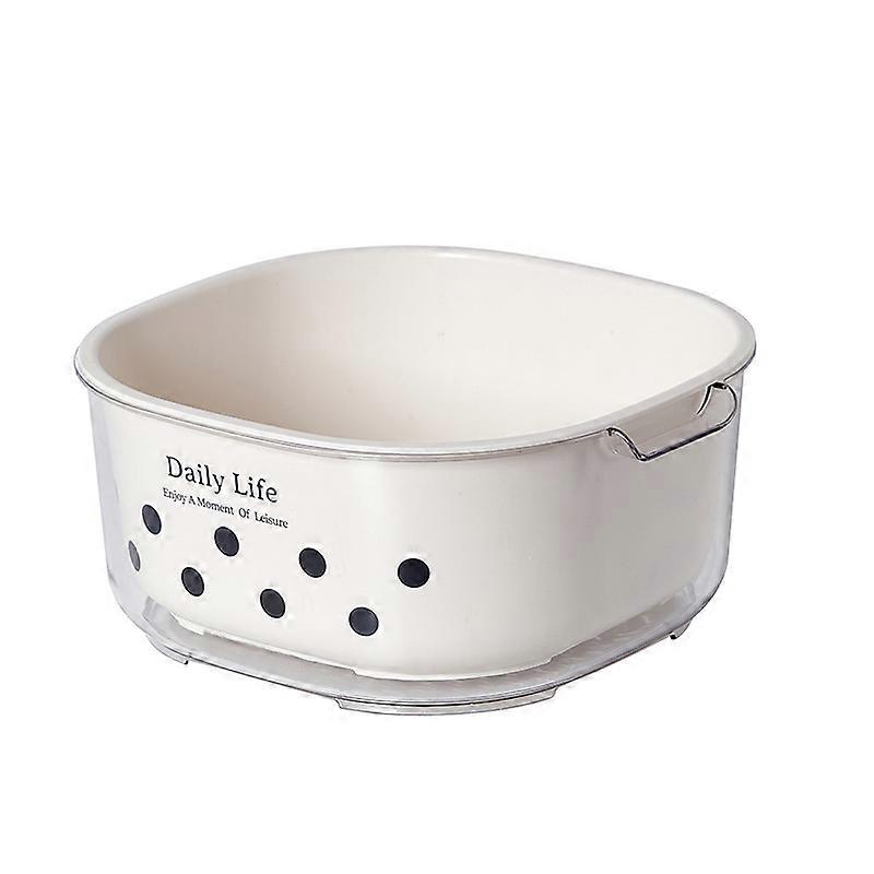 Multifunctional Drain Basket - Double Layer Colander Bowl Combo Fruit Strainer Bow-28.50*26*12cm