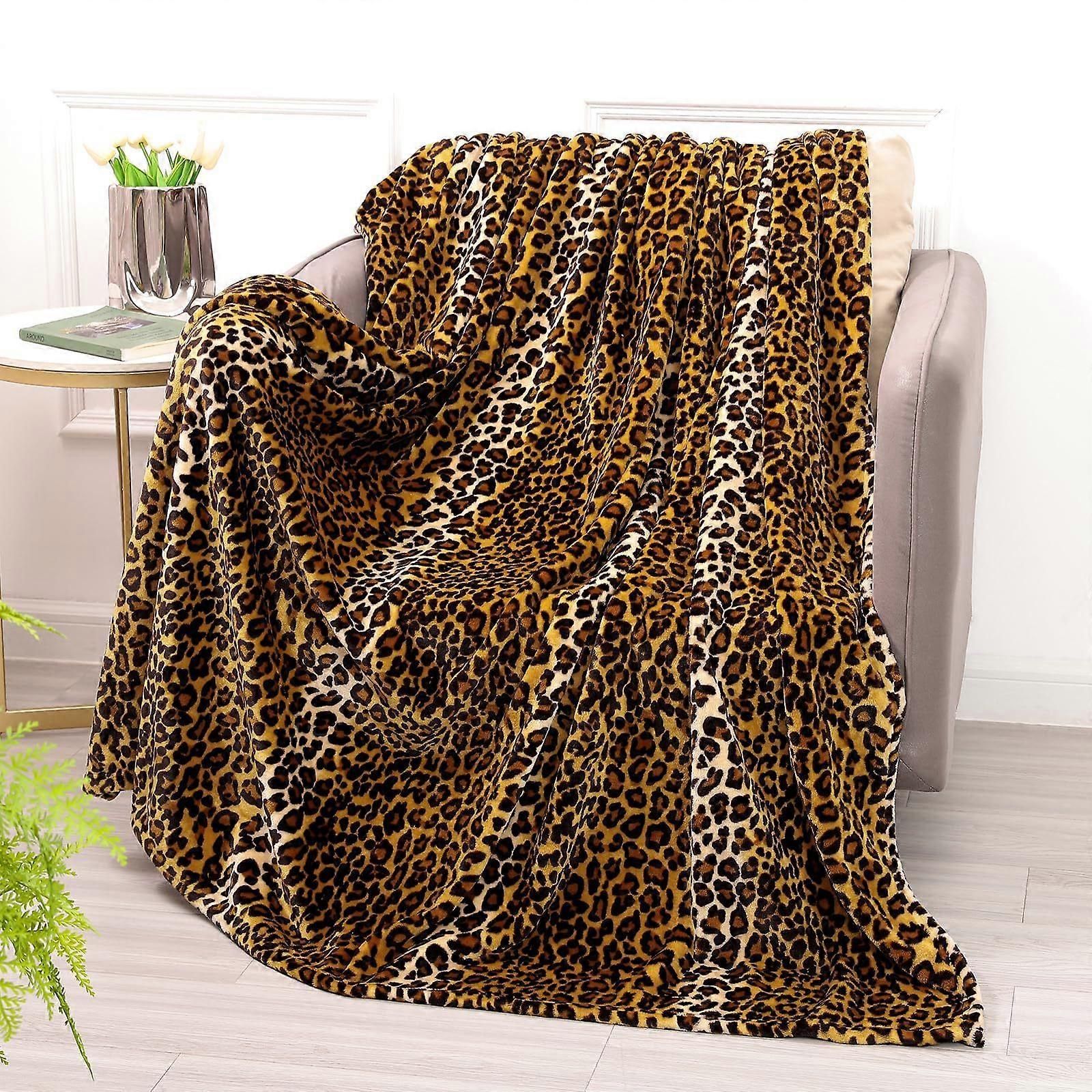 The  Cheetah Print Super Soft And Comfortable Flannel Wool Blanket Is Suitable For The  And Living Room-Contact Customer  For More Sizes