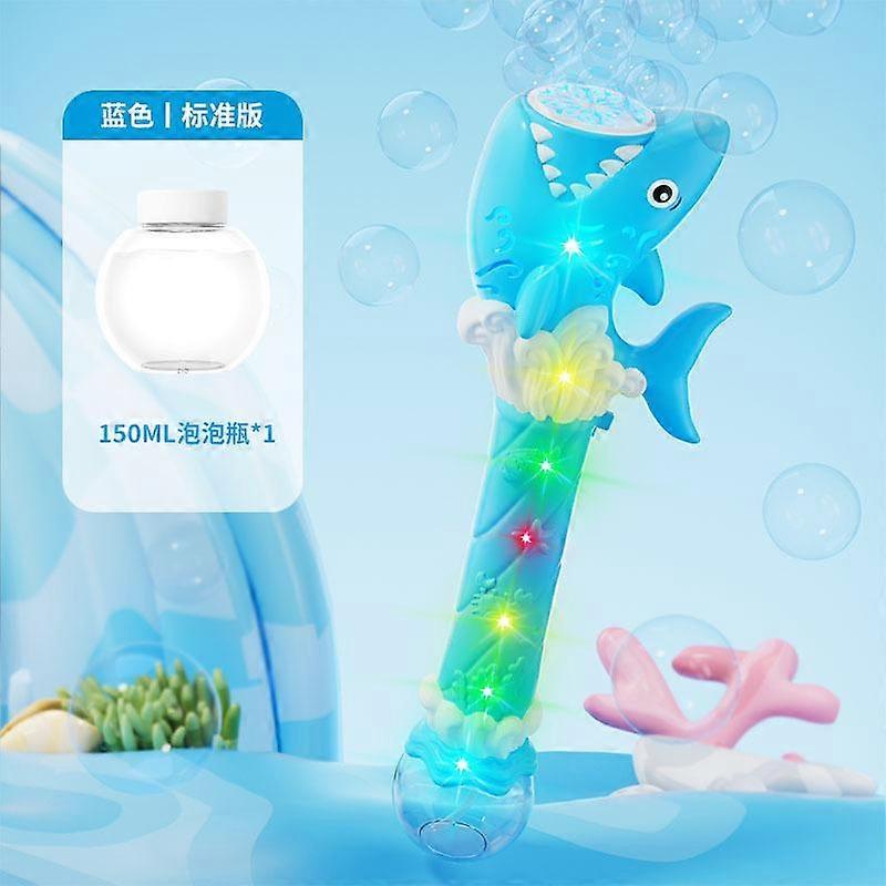 New Bubble Gun Shark Blowing Bubble Automatic Light Bubble Machine Children Automatic Shark Bubble Stick