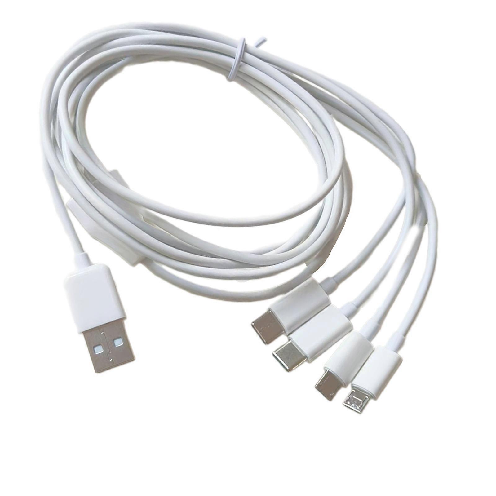 Universal USB Charging Cable with Type C Micros USB End MultiCharging Cable Perfect for Multiple Device Compatibility  White