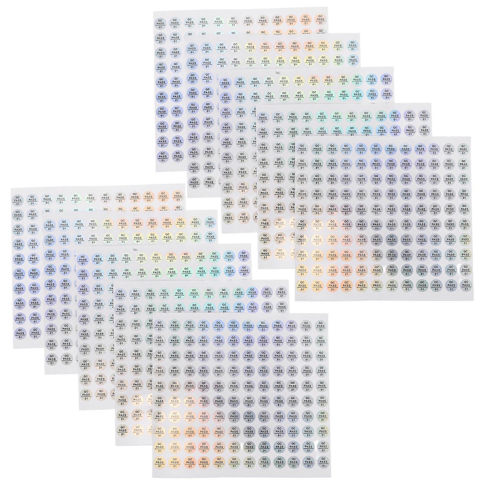 Qc Passed Tamper Proof Labels Silver Adhesive for Quality Assurance 10 Sheet