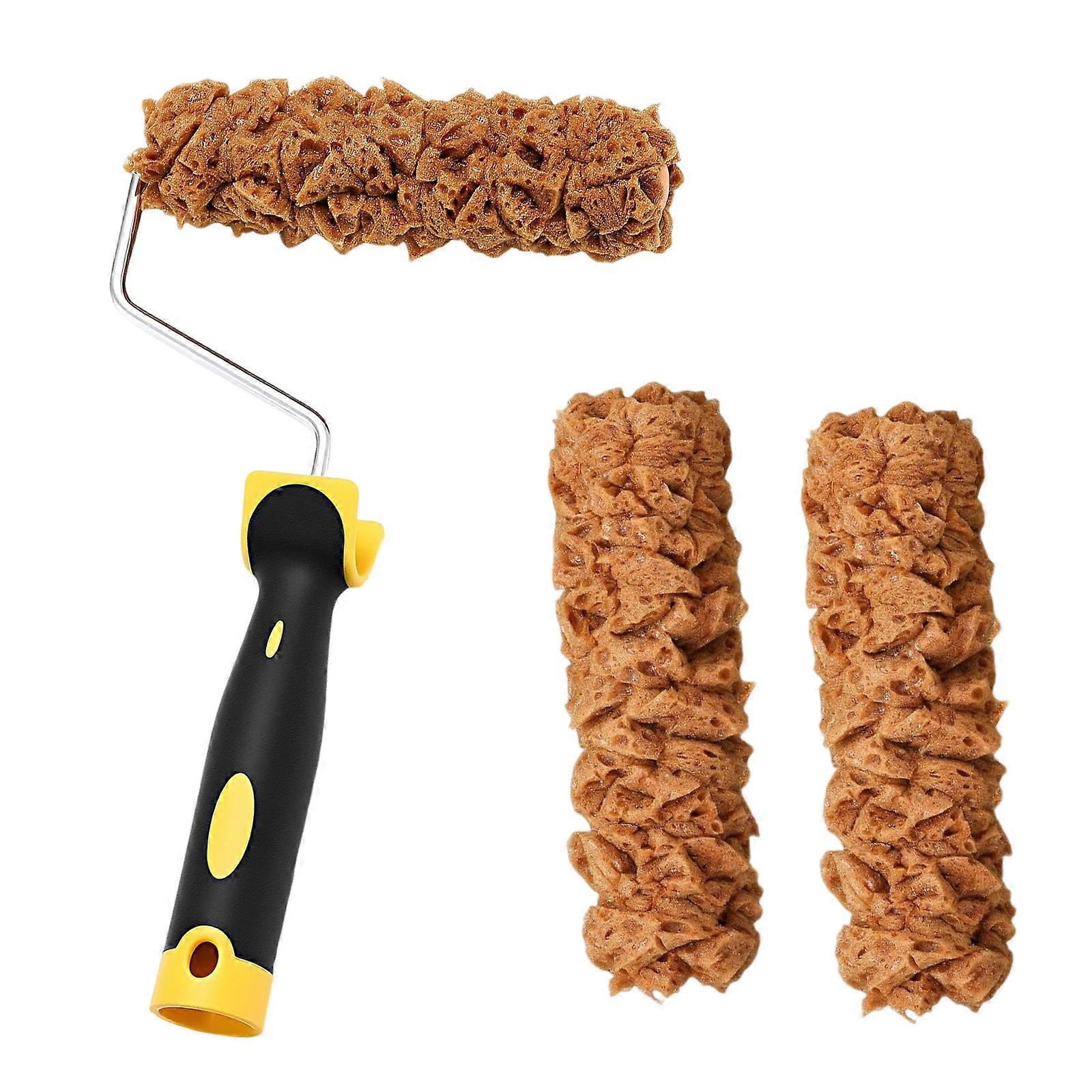 3Pcs Paint Roller Set Includes 6Inch Drywall Compound Rollers and Frame Portable Accessory for Wall and Ceilings Multicolor