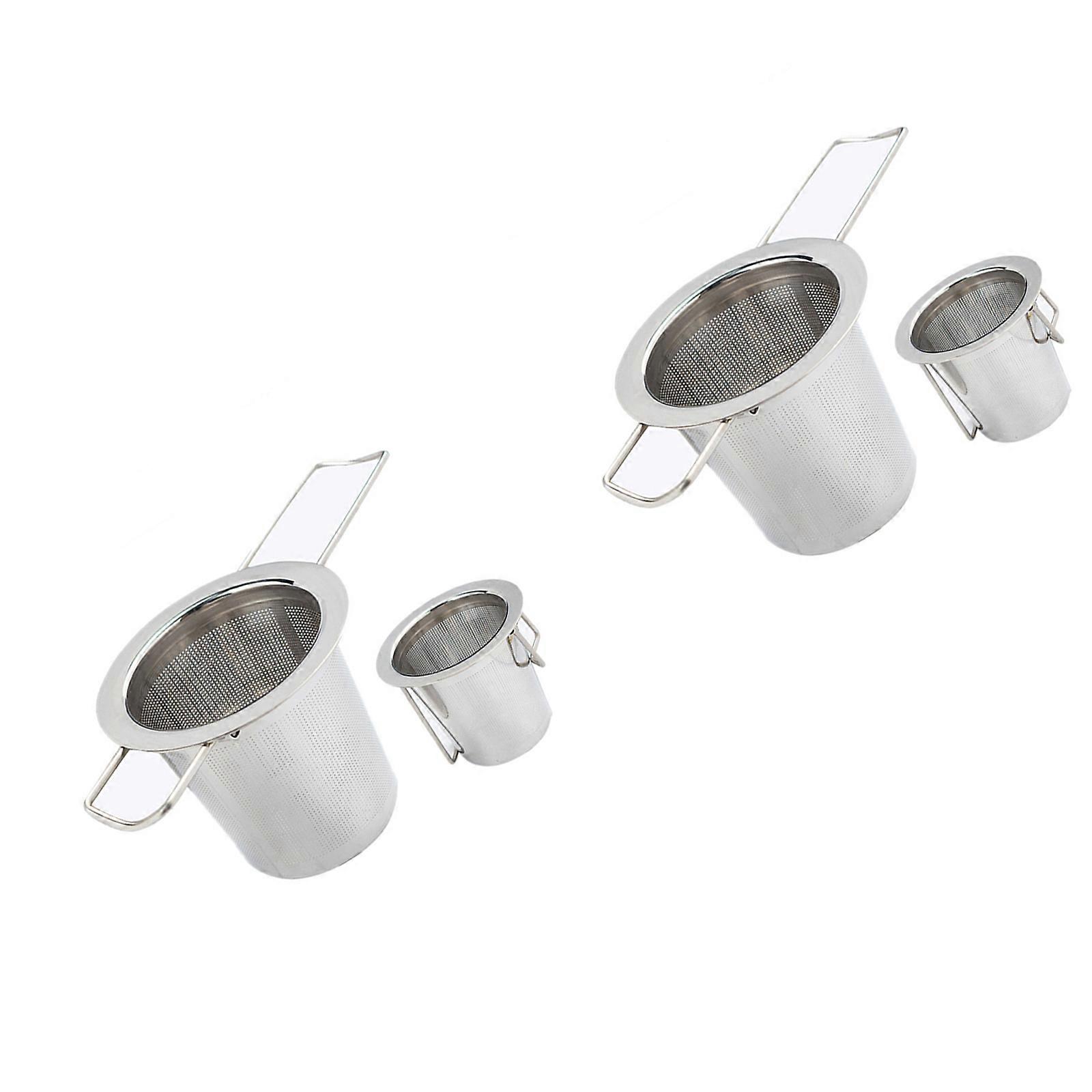 Practical Teas Strainers with Detachable Filter Large Capacity Steel Teas Infuser Mesh Strainers with Double Handle Multicolor