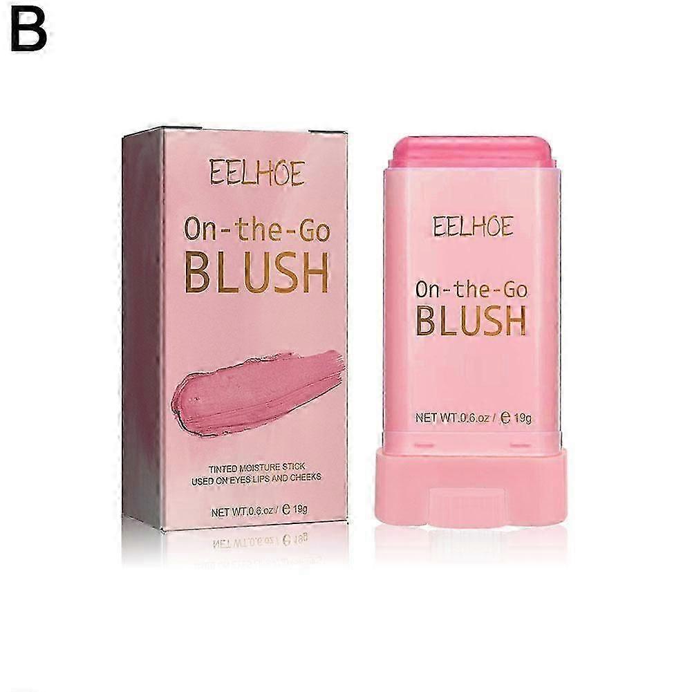 Rotating Powder Blusher Stick Creamy Silky Texture Long Lasting Color Multi Use Makeup for Cheeks Eyes Lips