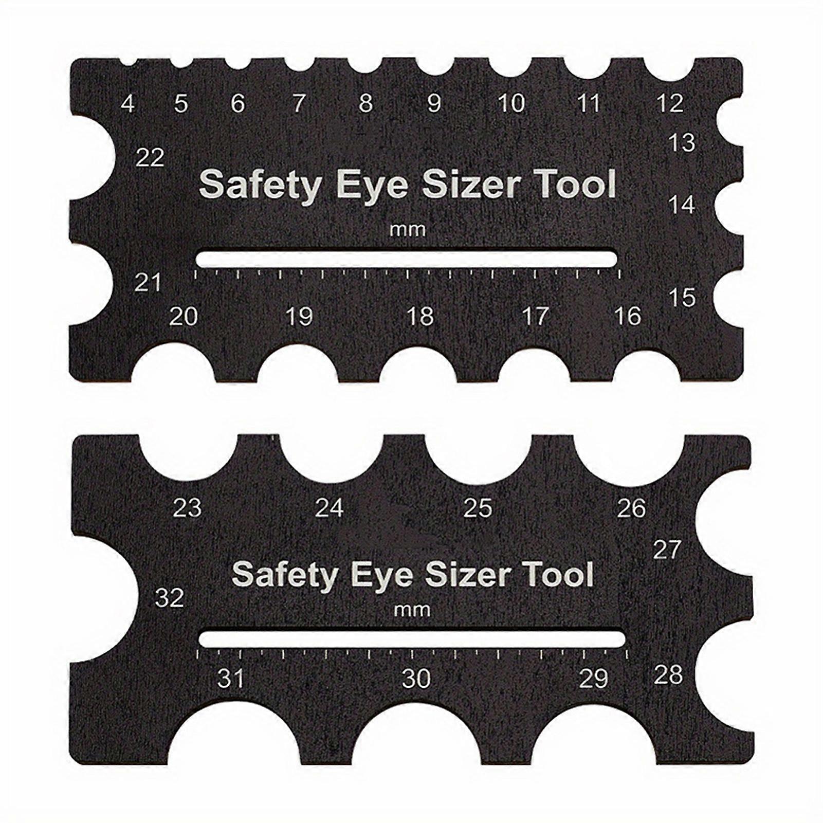 2Pcs Wooden Eye Measurement Tool Precise Scale 4-32mm Double Sided Safety Eye Size Gauge Ruler