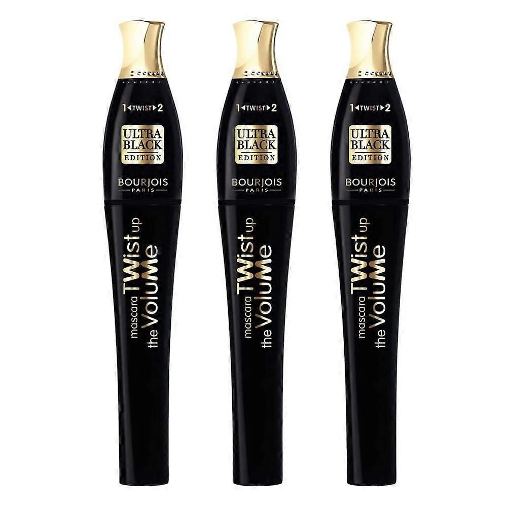 3 x Bourjois Paris Twist Up The Volume Mascara - 01 Ultra Noir