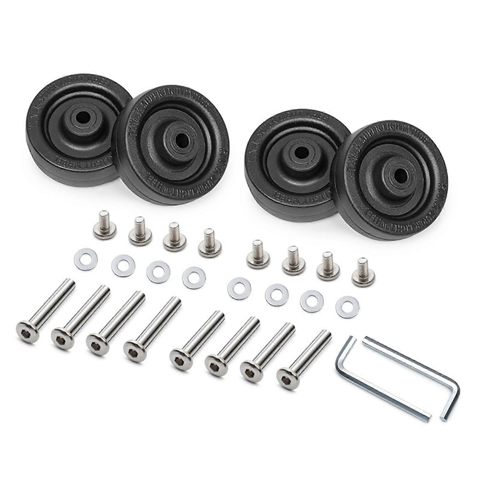 4PCs Practical Luggage Wheels Replacement Universal Fit Rollers Quiet Spin 360 Degree Rotation Easy Installation Multicolor