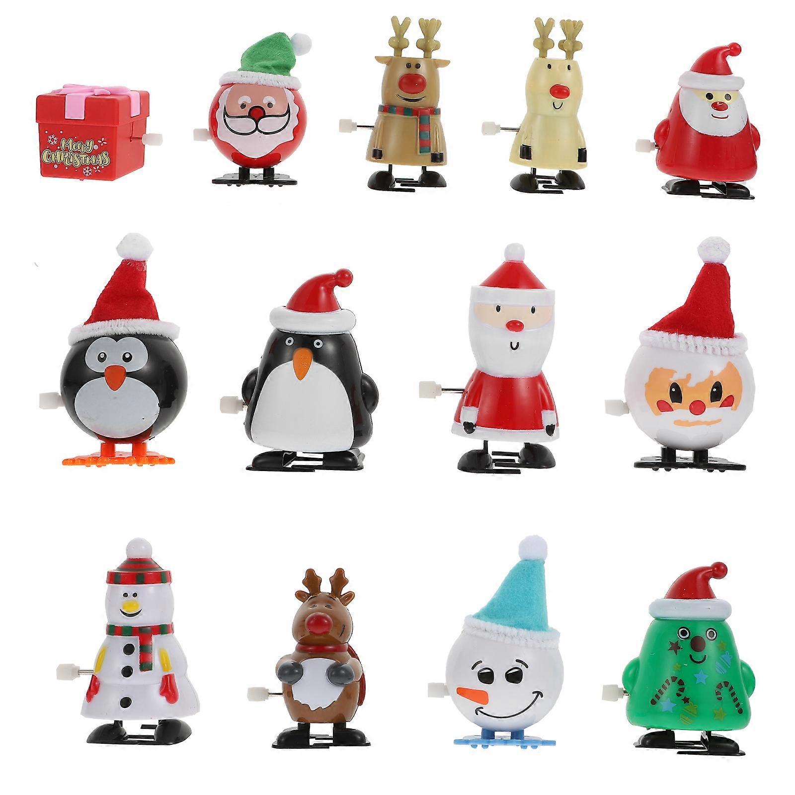 Assorted Color Wind-Up Toy Christmas Clockwork Playthings 13Pcs for Kids