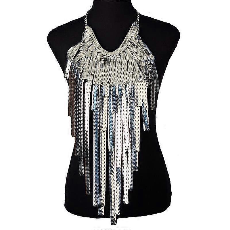 Luxury Silver Body Chain Jewelry Women Festival Costume