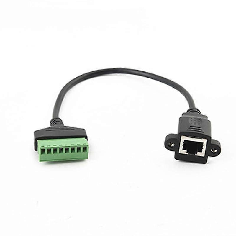 Ethernet RJ45 Female to 8Pin Screw Terminal Block Adapter Cable 30cm for Network Extension