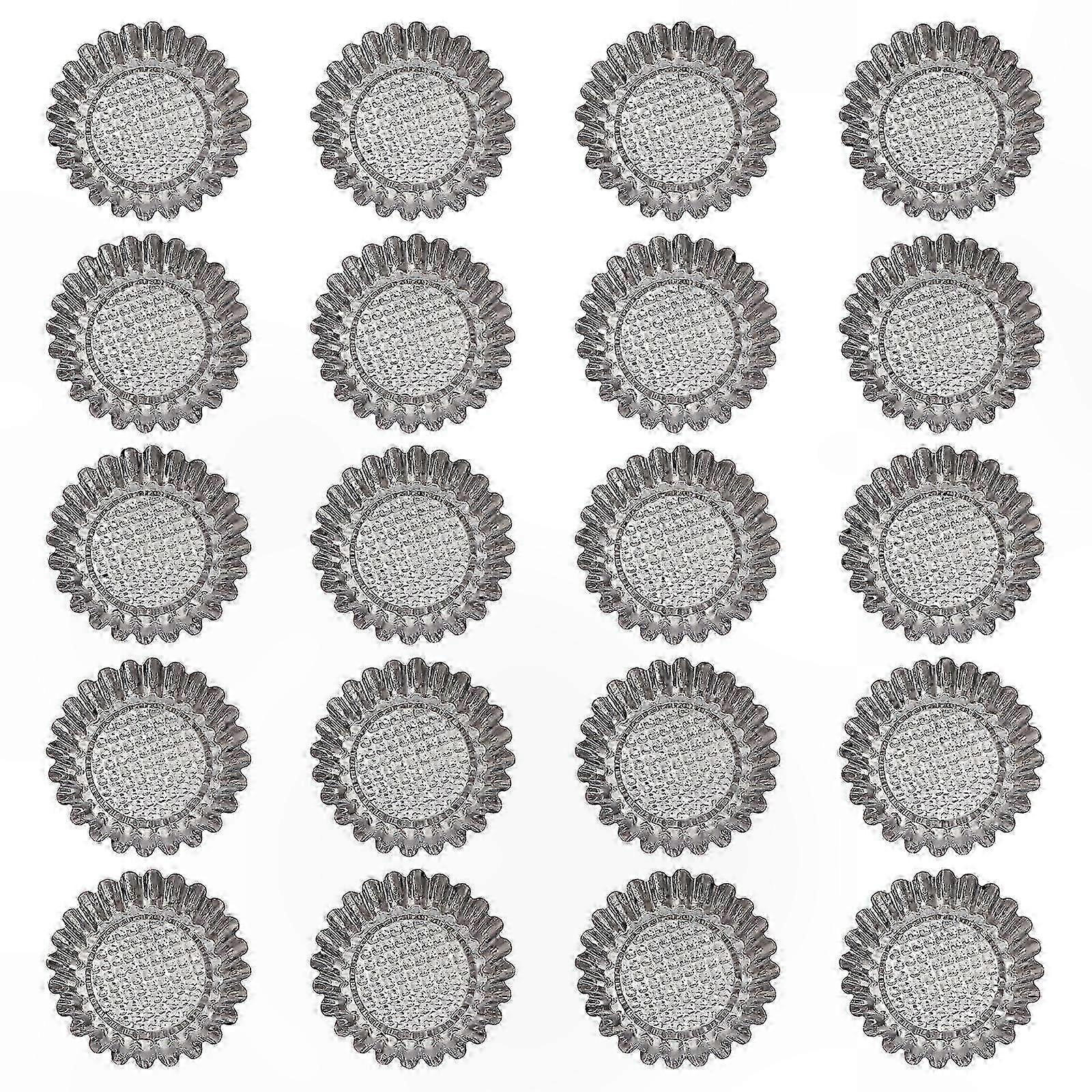 20-pak mini tærteforme, bageforme i rustfrit stål til mini kager, tærter og bagepapir