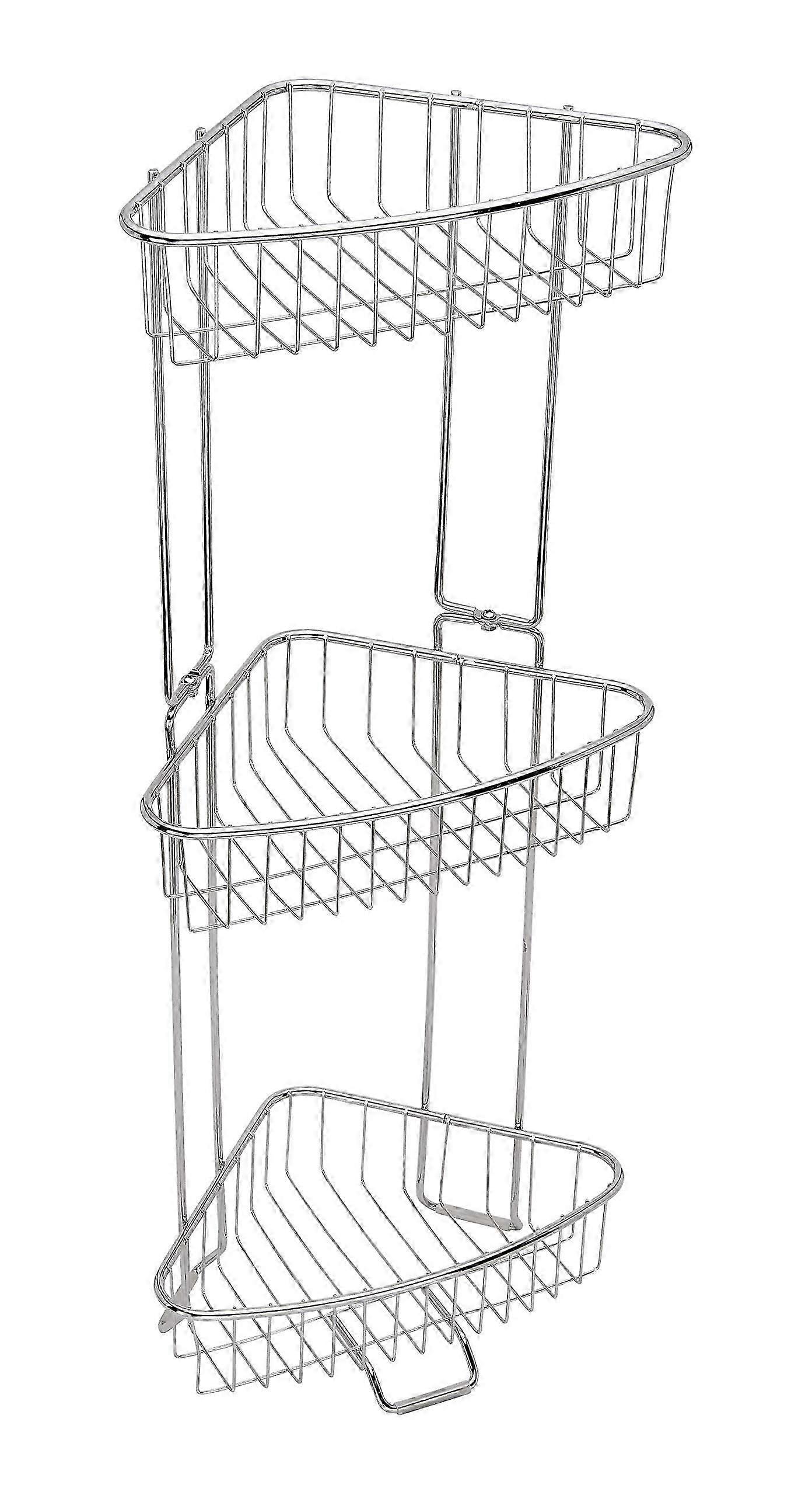 Stainless Steel Rust - Proof Floor Shower Caddy for Bathroom Storage