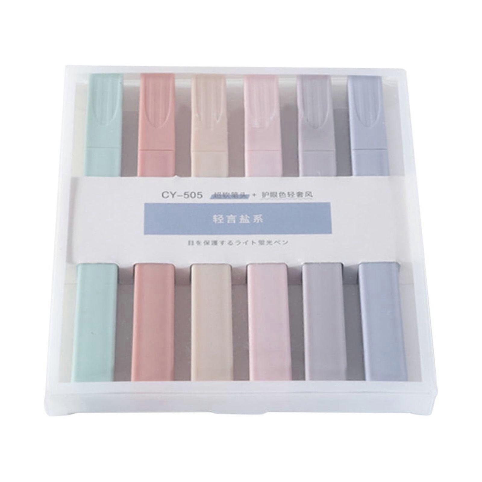 YiFudd Light-colored Eye-protection Highlighter 6-color Set Color Marker Student With Marker Pen（2ml）