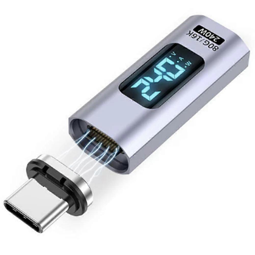 PD 240W Magnetic USB C Adapter Fast Charging Type C to USB C USB4 Connector 80Gbps 16K60Hz Straight